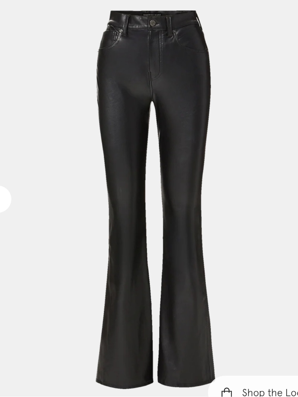 NEW Veronica Beard Beverly Skinny-Flare Pant Black Vegan Leath size: 30